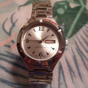 Men's Silver Tone Water Resistant Wrist Watch